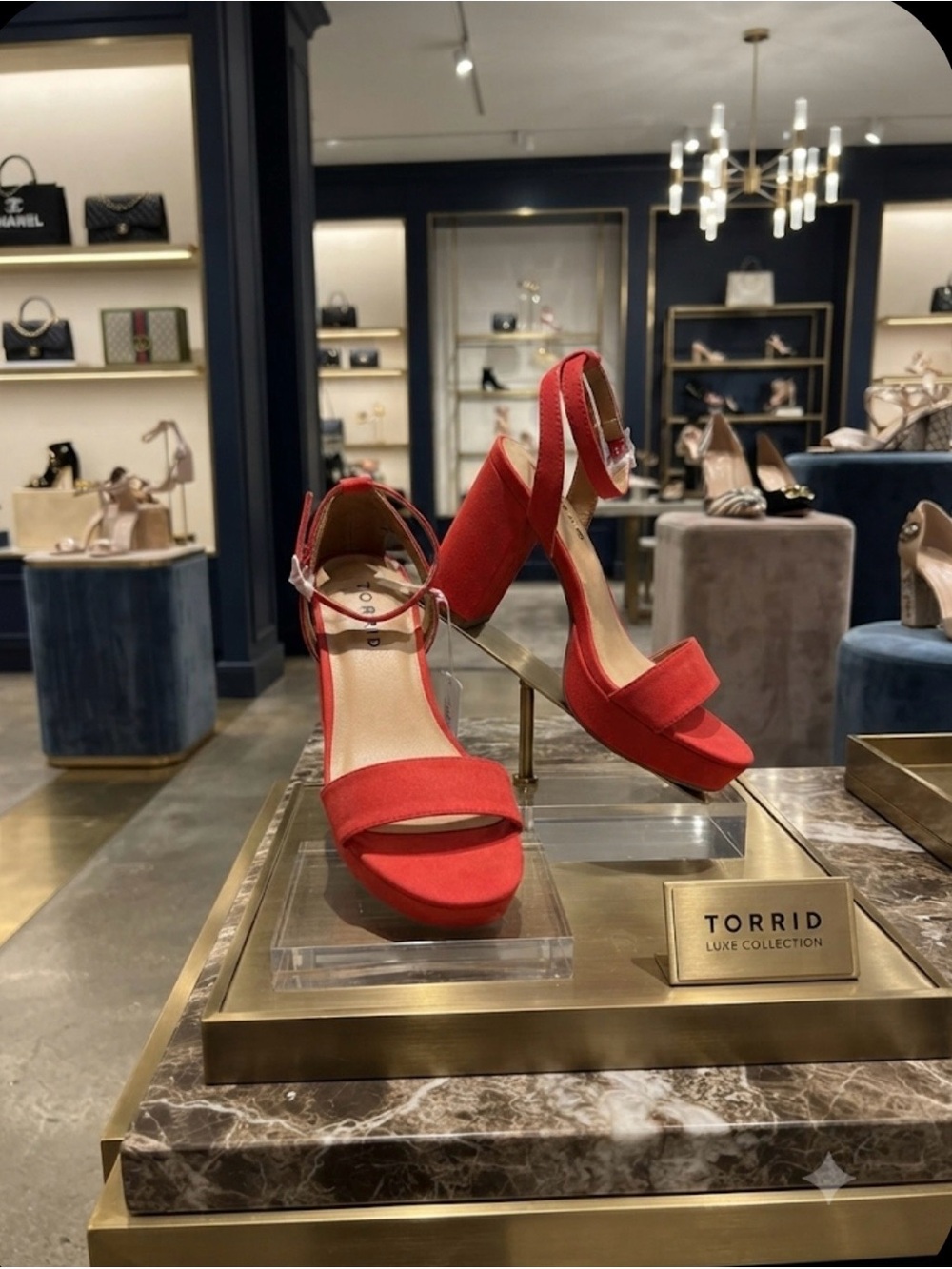 torrid NEW Red Suede Block Heel Sandals with Ankle Strap